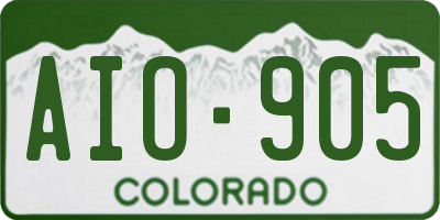 CO license plate AIO905