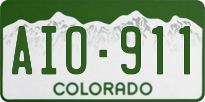 CO license plate AIO911