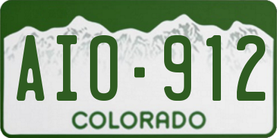 CO license plate AIO912