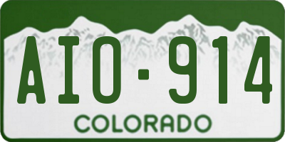 CO license plate AIO914