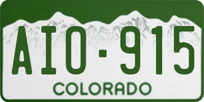 CO license plate AIO915