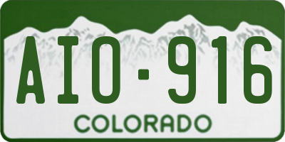 CO license plate AIO916