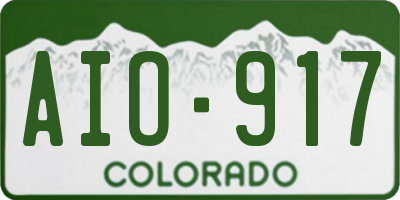 CO license plate AIO917