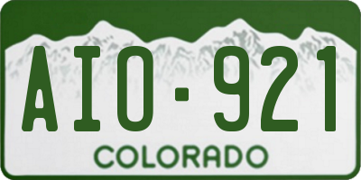 CO license plate AIO921