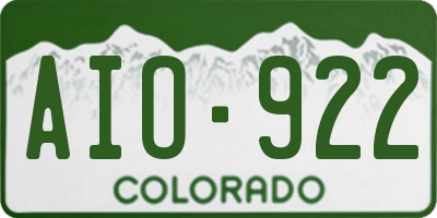 CO license plate AIO922