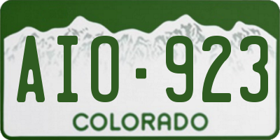 CO license plate AIO923