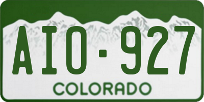 CO license plate AIO927