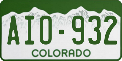CO license plate AIO932