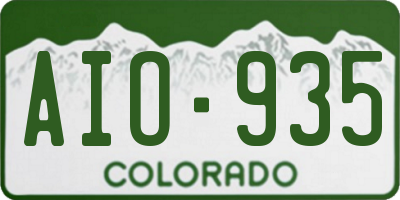 CO license plate AIO935