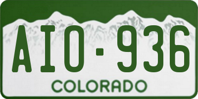 CO license plate AIO936