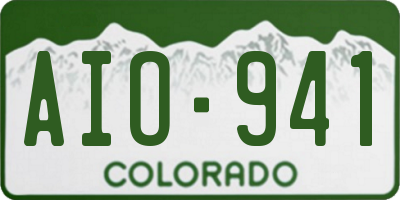 CO license plate AIO941