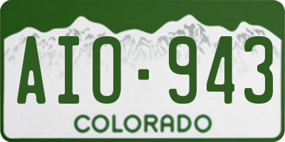 CO license plate AIO943
