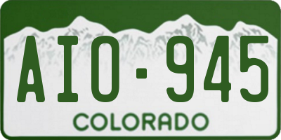 CO license plate AIO945