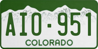 CO license plate AIO951