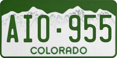 CO license plate AIO955