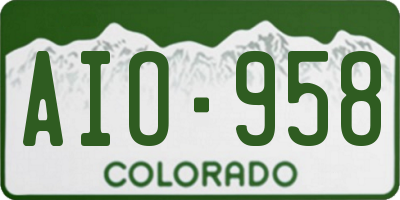 CO license plate AIO958