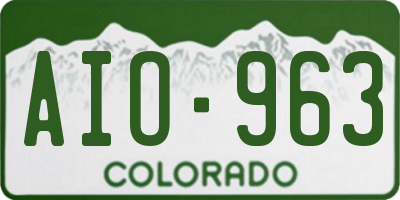 CO license plate AIO963