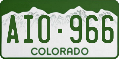 CO license plate AIO966