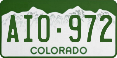 CO license plate AIO972