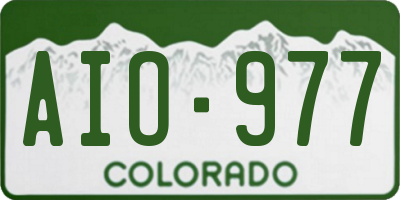 CO license plate AIO977