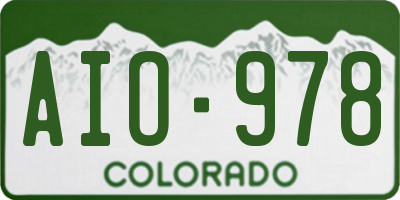 CO license plate AIO978