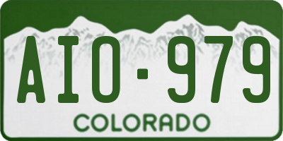 CO license plate AIO979