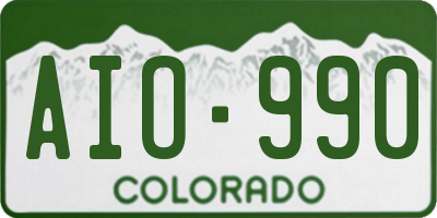 CO license plate AIO990