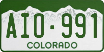 CO license plate AIO991
