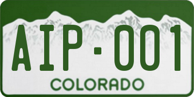 CO license plate AIP001