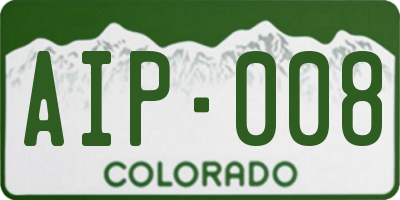 CO license plate AIP008