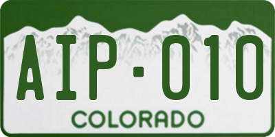 CO license plate AIP010