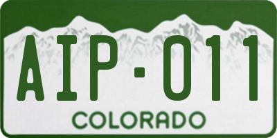 CO license plate AIP011