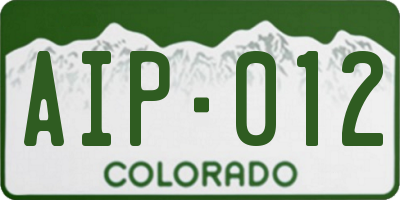 CO license plate AIP012