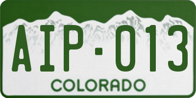 CO license plate AIP013