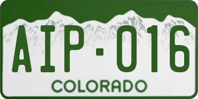 CO license plate AIP016