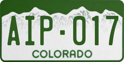 CO license plate AIP017