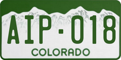 CO license plate AIP018
