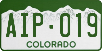 CO license plate AIP019