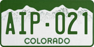 CO license plate AIP021
