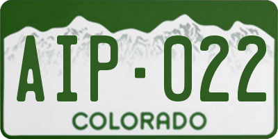 CO license plate AIP022