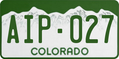 CO license plate AIP027