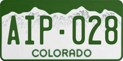 CO license plate AIP028