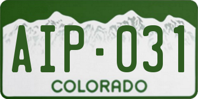 CO license plate AIP031