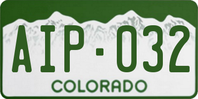 CO license plate AIP032