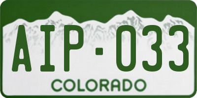 CO license plate AIP033