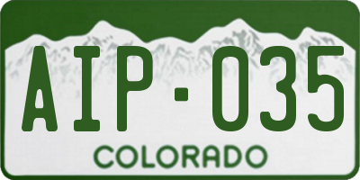 CO license plate AIP035