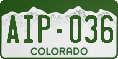 CO license plate AIP036