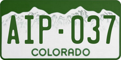 CO license plate AIP037