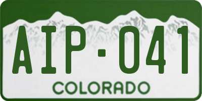 CO license plate AIP041