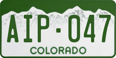CO license plate AIP047
